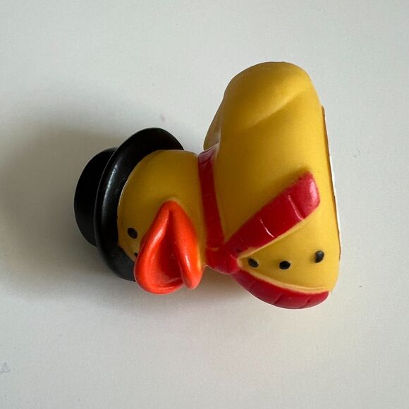 Rubber Duckie Winter Holiday Christmas Black Top Hat & Red Scarf NWT - Picture 4 of 5